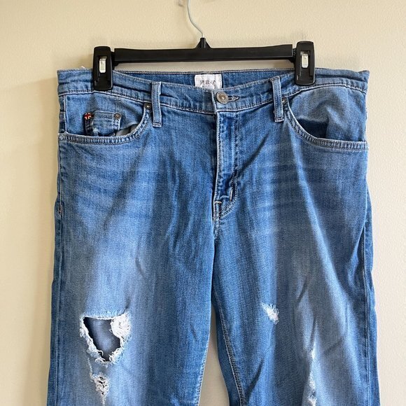 Hudson Skylar Relax Slim Straight Crop Jeans in Ador Womens Size 28 Distressed - Picture 2 of 9